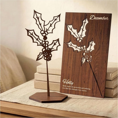 Birth Month Flower Wooden Decor, Grandma Mothers Day Gift for Mom Nana Gigi, Elegant Floral Home Decor, Birthday Christmas Gift