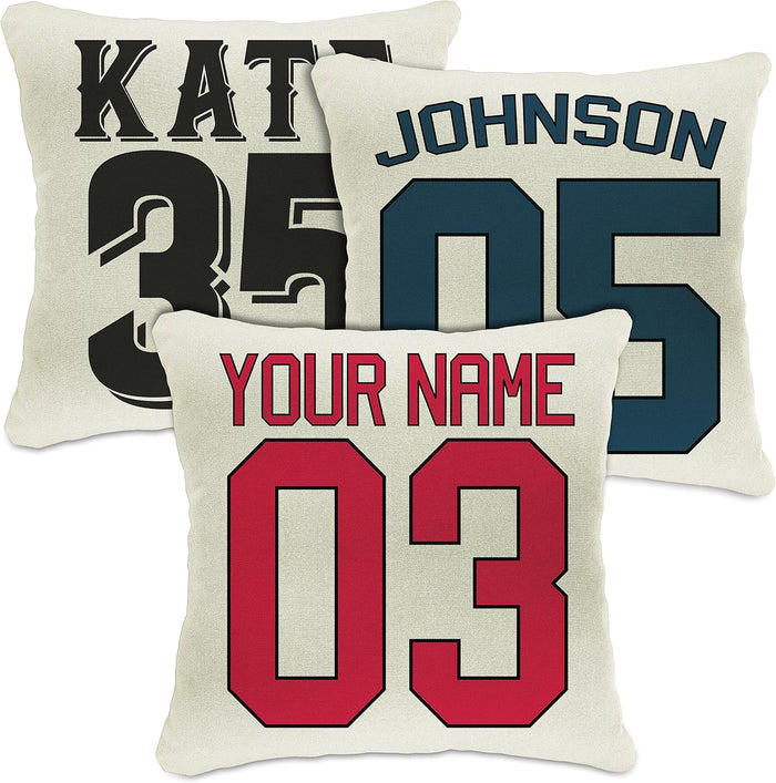 Personalized Sports Pillow Cover with Name and Number, Custom Baseball Gift