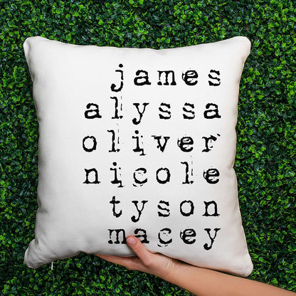 Personalized Throw Pillow Covers for Mother's Day, Customized Case with Names