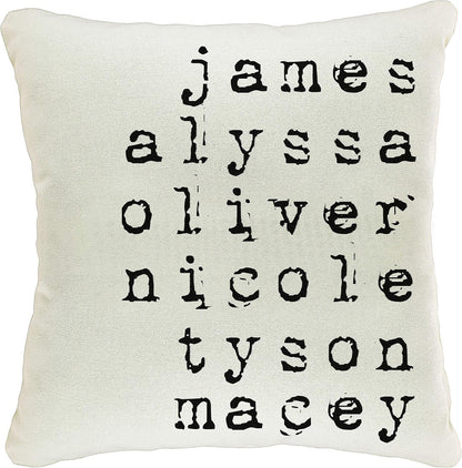 Personalized Throw Pillow Covers for Mother's Day, Customized Case with Names