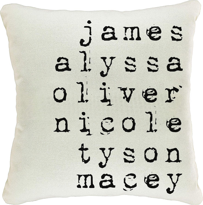 Personalized Throw Pillow Covers for Mother's Day, Customized Case with Names