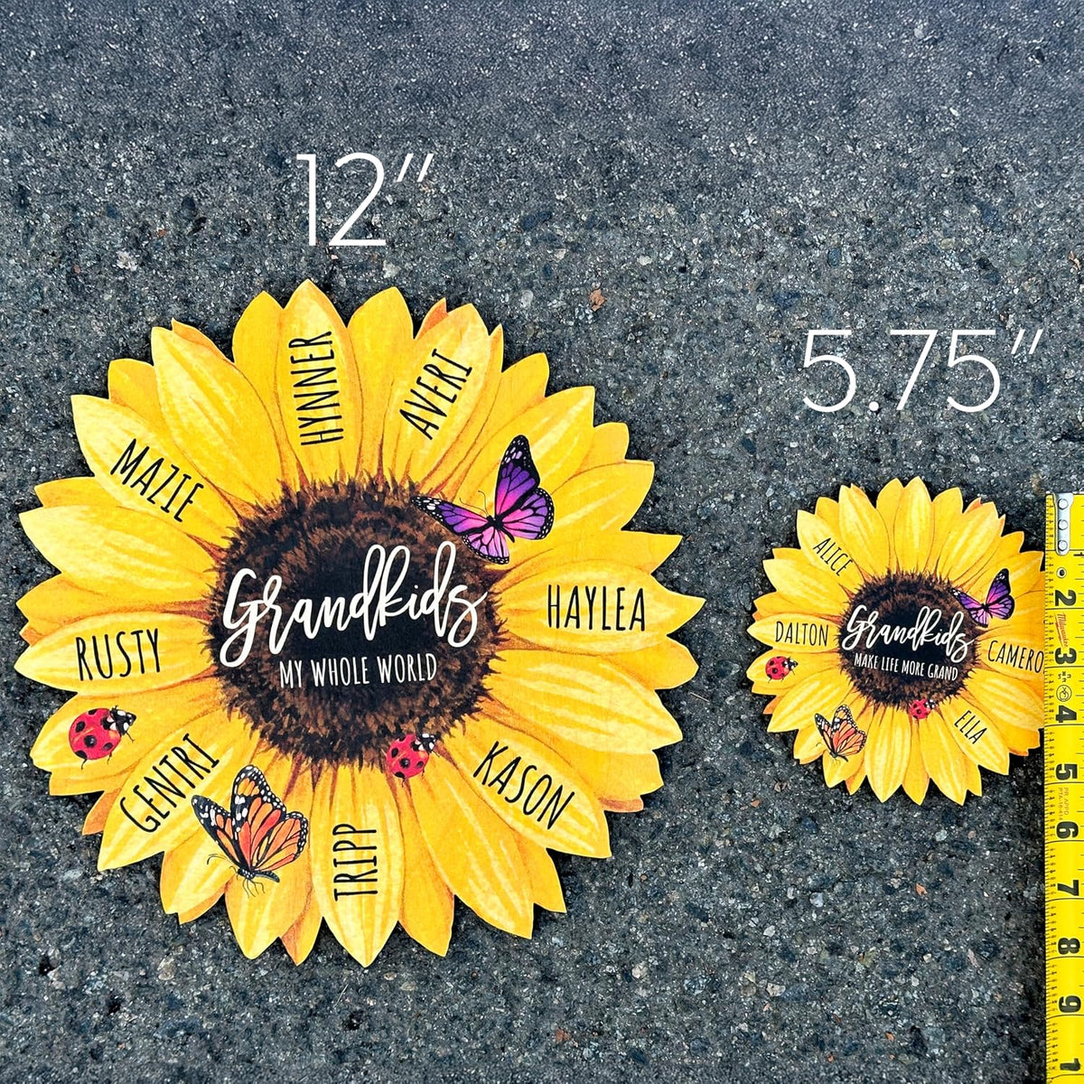Personalized Sunflower Wood Sign with Name, Custom Gift for Mom and Grandma