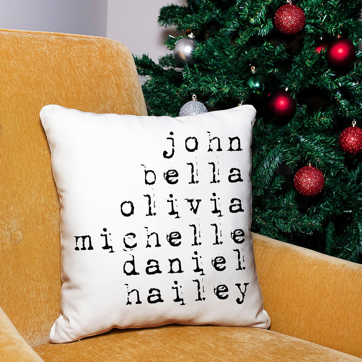 Personalized Throw Pillow Covers for Mother's Day, Customized Case with Names