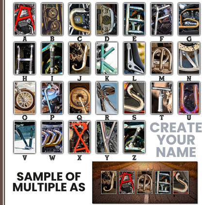 Zexpa Apparel Personalized Motorcycle Wood Sign w/Name Art 7"x18" - Customized Motor Cycle Accessories Wooden Board Decor