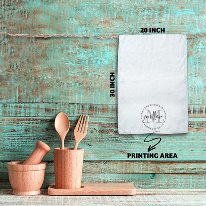 Personalized Tea Towel with Initial and Name, Custom Monogram Kitchen Gift