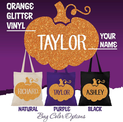 Personalized Halloween Tote Bag with Name, Custom Trick or Treat Gift