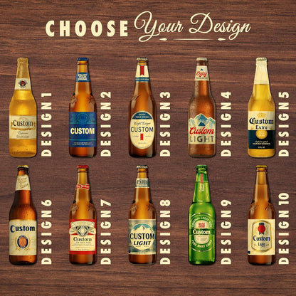 Personalized Wall Mounted Bottle Opener Beer Sign Gift for Dad – Custom Beer Shape Bar & Home Decor Accessory with Name – Unique Father’s Day, Christmas Gift for Him – Rustic Man Cave Decor