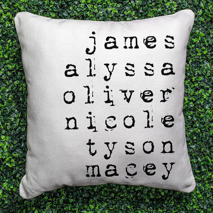 Personalized Throw Pillow Covers for Mother's Day, Customized Case with Names