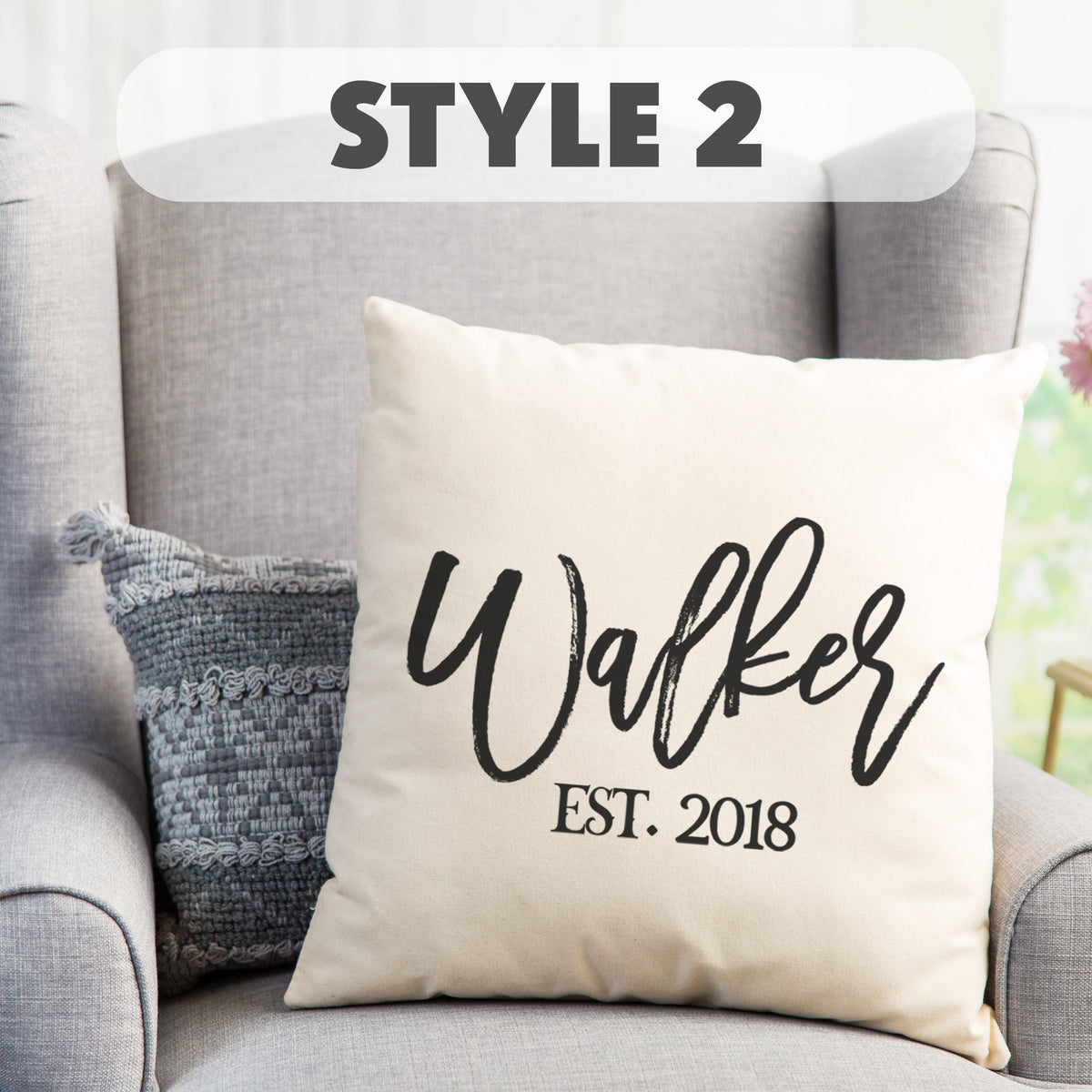 Personalized Family Name Throw Pillow Case, Custom Family Name Pillow Cover, 18X18 Pillow Case, Secret Santa Christmas Gifts for Family