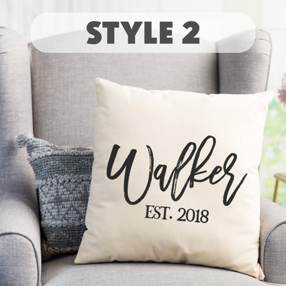Personalized Family Name Throw Pillow Case, Custom Family Name Pillow Cover, 18X18 Pillow Case, Secret Santa Christmas Gifts for Family
