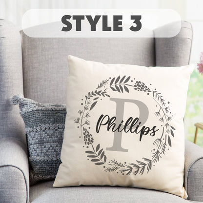 Personalized Family Name Throw Pillow Case, Custom Family Name Pillow Cover, 18X18 Pillow Case, Secret Santa Christmas Gifts for Family