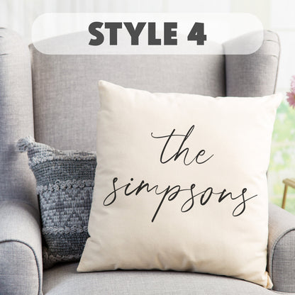 Personalized Family Name Throw Pillow Case, Custom Family Name Pillow Cover, 18X18 Pillow Case, Secret Santa Christmas Gifts for Family