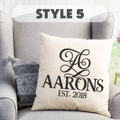 Personalized Family Name Throw Pillow Case, Custom Family Name Pillow Cover, 18X18 Pillow Case, Secret Santa Christmas Gifts for Family