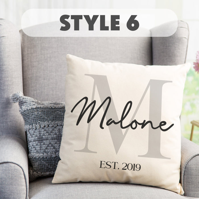 Personalized Family Name Throw Pillow Case, Custom Family Name Pillow Cover, 18X18 Pillow Case, Secret Santa Christmas Gifts for Family