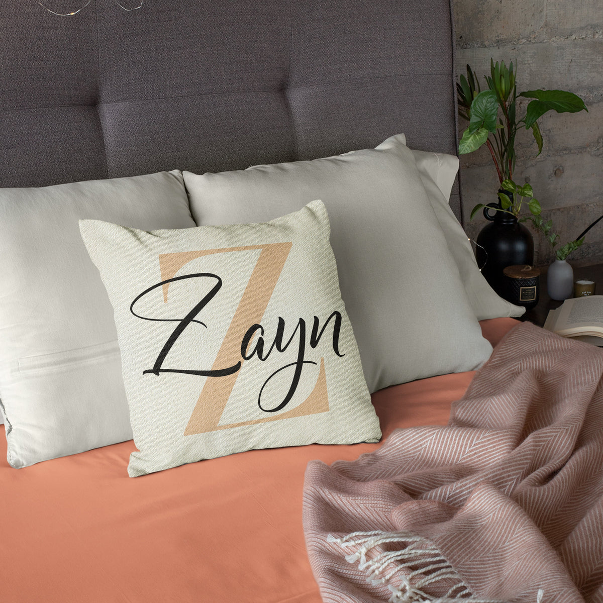 Initial Name Pillow Cover, Nursery Decor for Baby Room, Personalized Decorative Pillow Cover, Customized Housewarming Gift for New Home