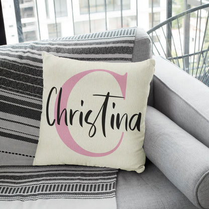 Initial Name Pillow Cover, Nursery Decor for Baby Room, Personalized Decorative Pillow Cover, Customized Housewarming Gift for New Home