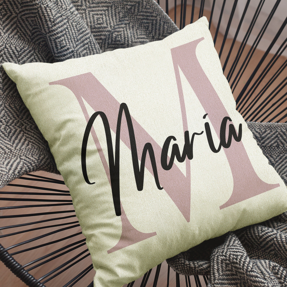 Initial Name Pillow Cover, Nursery Decor for Baby Room, Personalized Decorative Pillow Cover, Customized Housewarming Gift for New Home