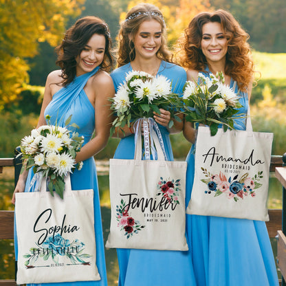Personalized Tote Bag for Bachelorette Party Customized Bridesmaid Gift Bags Bride Maid of Honor Mother of the Bride Bridal Party Totes