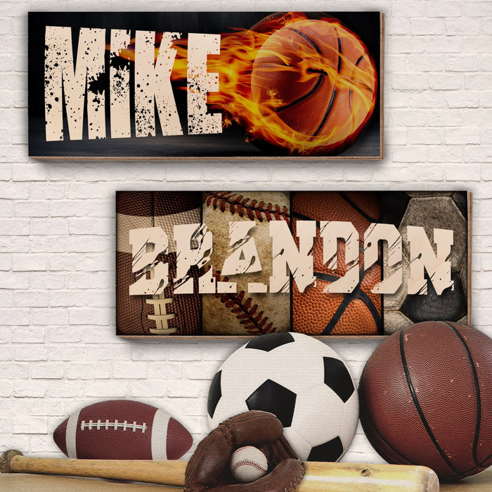 Personalized Sport Wood Sign, Custom Baseball Name Sign, Sport Team Gifts for Boys, Sports Room Decor, Custom Name Sports Sign for Kids Room