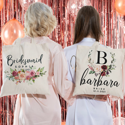 Personalized Tote Bag for Bachelorette Party Customized Bridesmaid Gift Bags Bride Maid of Honor Mother of the Bride Bridal Party Totes