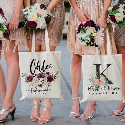 Personalized Tote Bag for Bachelorette Party Customized Bridesmaid Gift Bags Bride Maid of Honor Mother of the Bride Bridal Party Totes