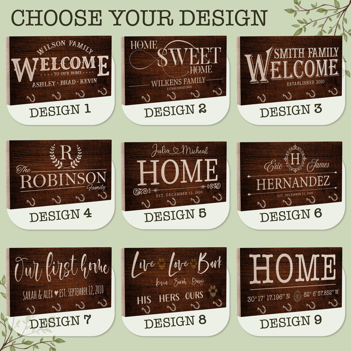 New Home Gifts for Family Name Sign, Custom Key Holder, Home Decor Gift for Couple Housewarming, First Home Gift, Realtor Closing Gift