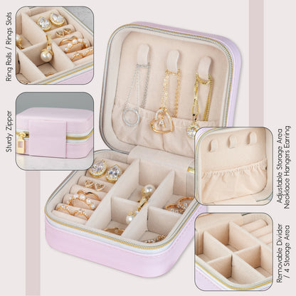 Travel Jewelry Case, Custom Jewelry Box, Shadow Monogram Jewelry Box, Jewelry Organizer, Personalized Christmas Gifts for Her, Gift for Mom