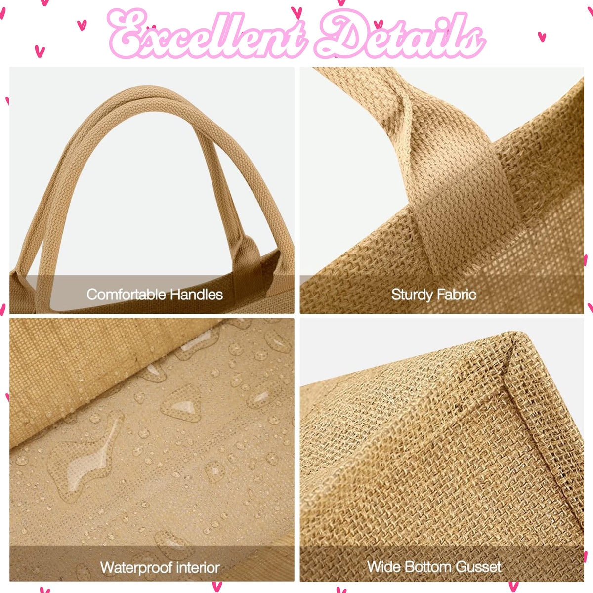 Bridesmaid Jute Tote Bags for Girls Birthday, Custom Bridesmaid Bag, Initial Beach Bag for Her, Bridal Shower Gift Bachelorette Party Favor