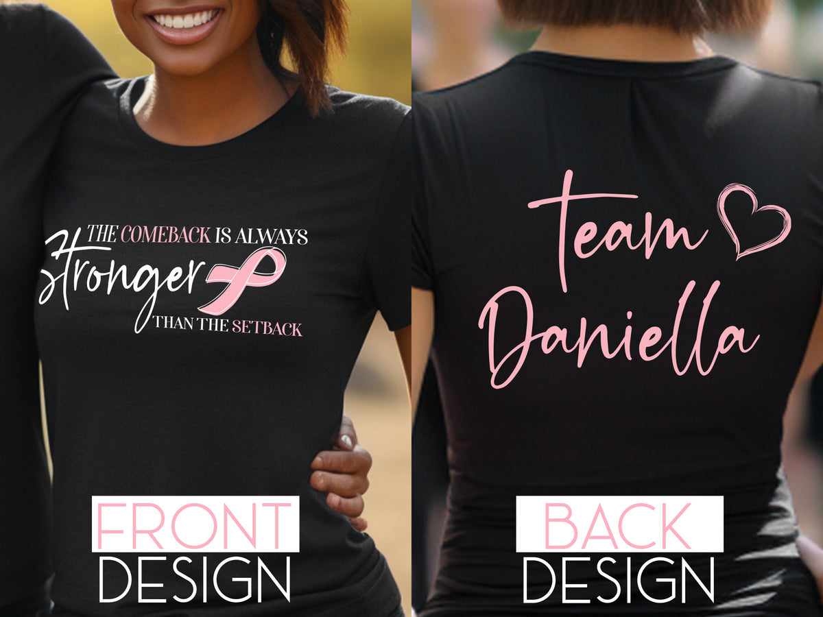Personalized Breast Cancer Shirt, Custom Team Cancer Survivor Shirt for Breast Cancer Awareness, Pink Ribbon Tee, Cancer Survivor Gift