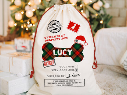 Personalized Christmas 2025 Gift Bag, Large Santa Sack Bags, Candy Santa Sack, Christmas Eve Box Gift Sack, Holiday Gift Sack Bag, Xmas Gift