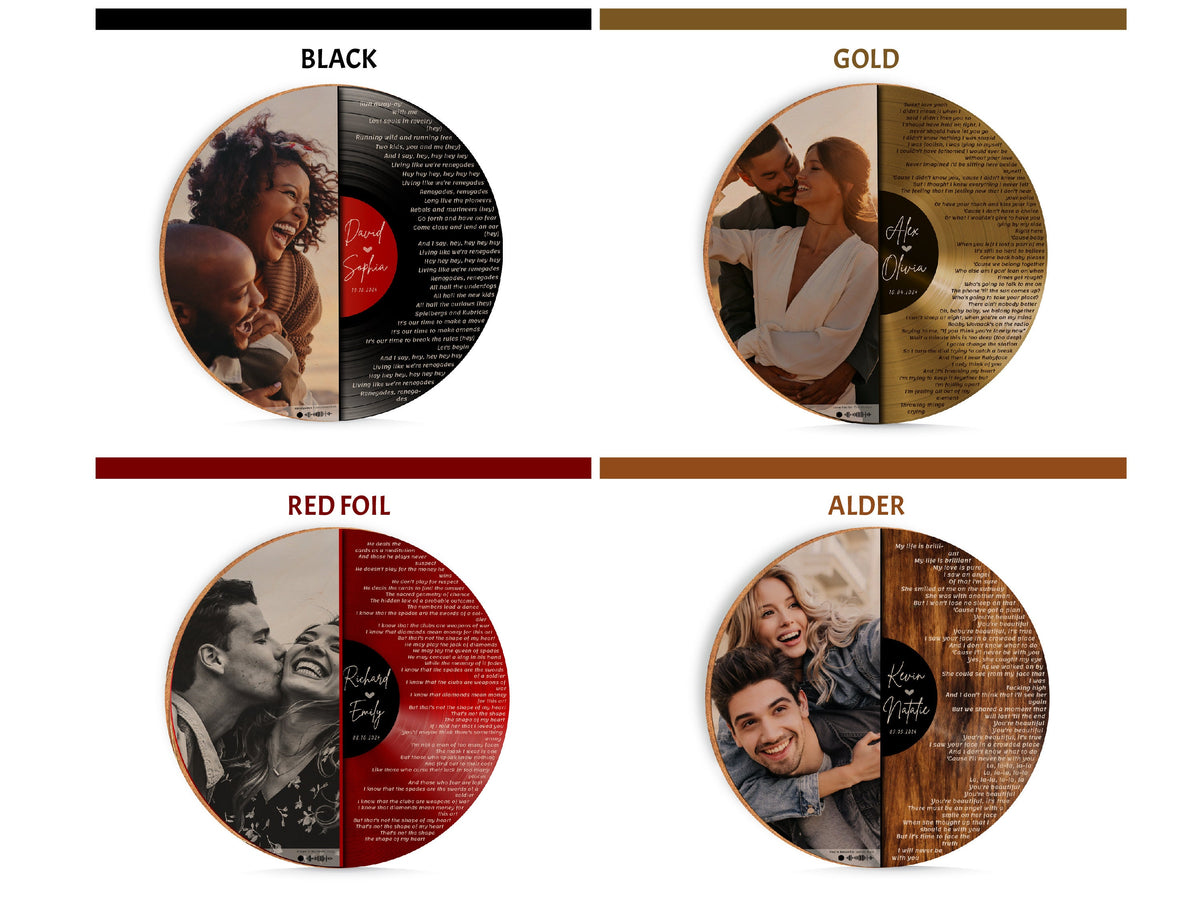 Custom Record Song Lyrics, Personalized Wedding Gift, Customized Music Plaque, Our First Dance Song with Photo, Valentine Gifts for Couple