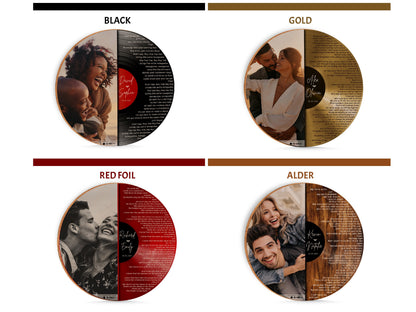 Custom Record Song Lyrics, Personalized Wedding Gift, Customized Music Plaque, Our First Dance Song with Photo, Valentine Gifts for Couple