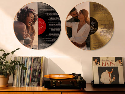 Custom Record Song Lyrics, Personalized Wedding Gift, Customized Music Plaque, Our First Dance Song with Photo, Valentine Gifts for Couple