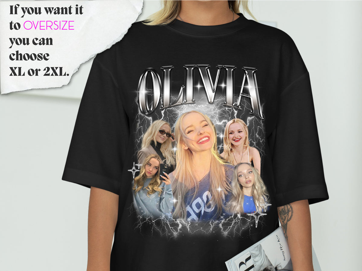 Personalized Bootleg Photo Shirt Comfort Colors®, Custom Name Shirt, Birthday Gift for Her, Custom Picture Shirt, 90s Bootleg Style T-shirt