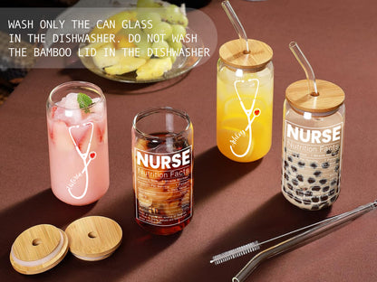 Personalized Nursing Gifts | Custom Nurse Can Glass | Nurse Appreciation Gift | Nursing Student Gift | Nurse Graduation Gifts | RN Grad Gift