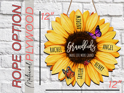 Personalized Grandmas Garden Flower Gift for Housewarming Gifts, Custom Flower Home Decoration Gift For New Home Gift, Grandma Gift Flower