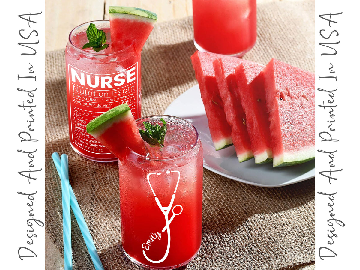 Personalized Nursing Gifts | Custom Nurse Can Glass | Nurse Appreciation Gift | Nursing Student Gift | Nurse Graduation Gifts | RN Grad Gift