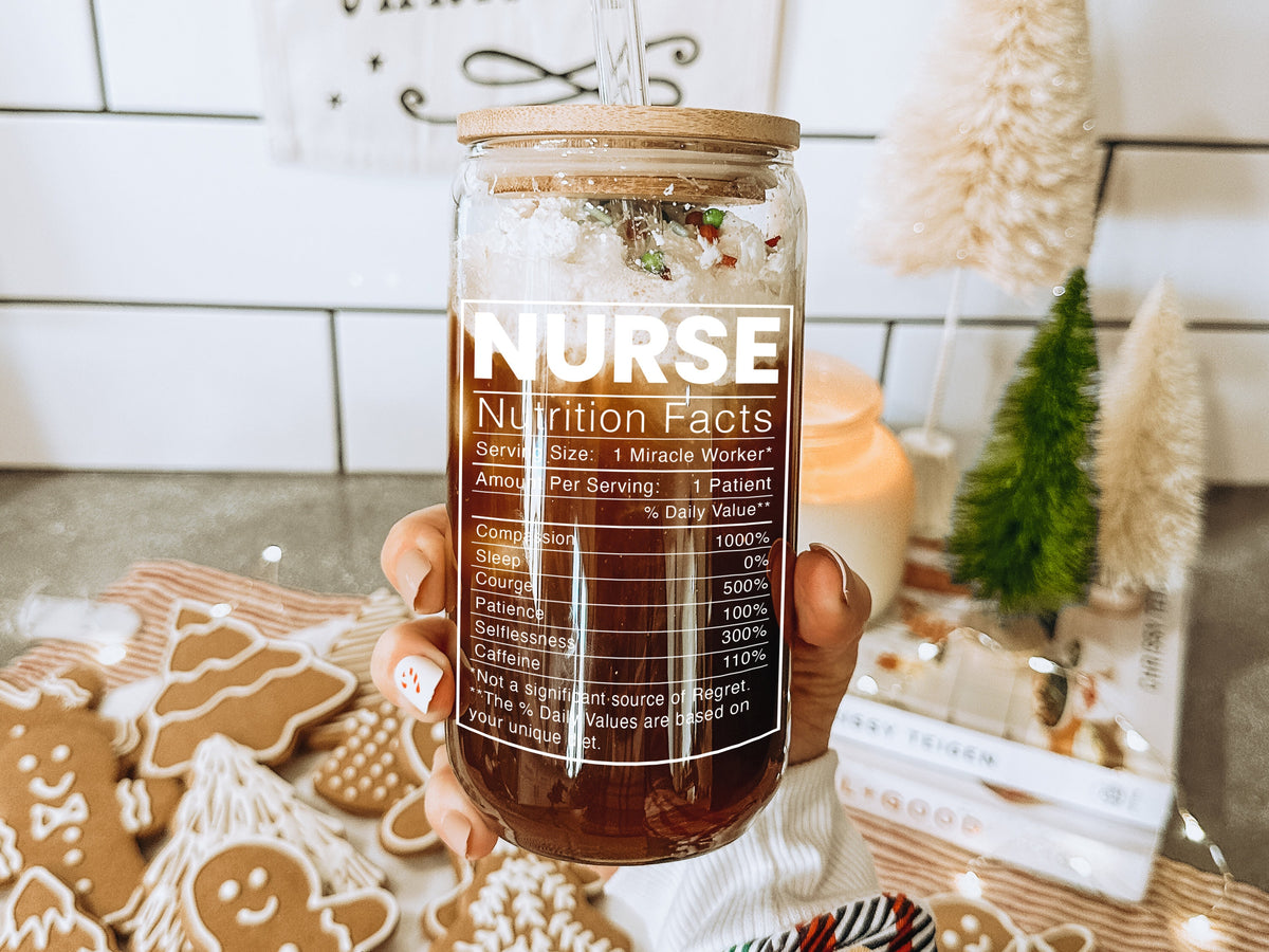 Personalized Nursing Gifts | Custom Nurse Can Glass | Nurse Appreciation Gift | Nursing Student Gift | Nurse Graduation Gifts | RN Grad Gift