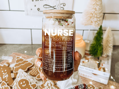 Personalized Nursing Gifts | Custom Nurse Can Glass | Nurse Appreciation Gift | Nursing Student Gift | Nurse Graduation Gifts | RN Grad Gift