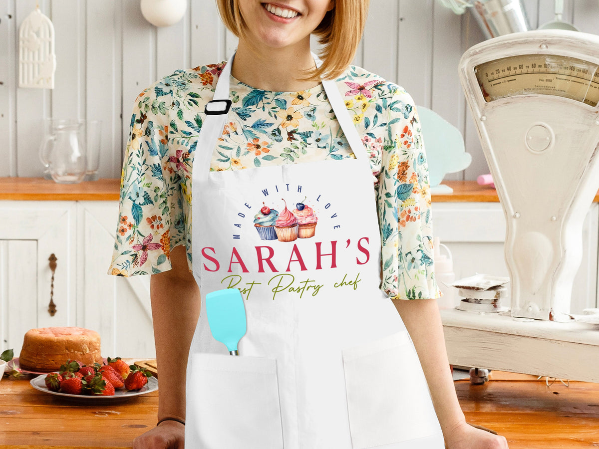 Personalized Apron, Women Custom Apron Mother's Day Gifts for Mom Grandma, Apron for Kitchen Gift, Birthday Gift for Mom, Housewarming Gift