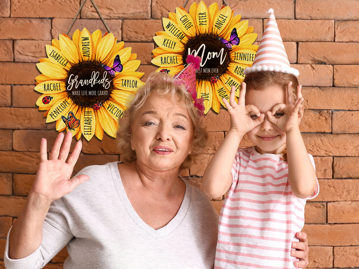 Personalized Grandmas Garden Flower Gift for Housewarming Gifts, Custom Flower Home Decoration Gift For New Home Gift, Grandma Gift Flower