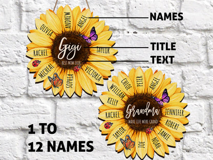 Personalized Grandmas Garden Flower Gift for Housewarming Gifts, Custom Flower Home Decoration Gift For New Home Gift, Grandma Gift Flower