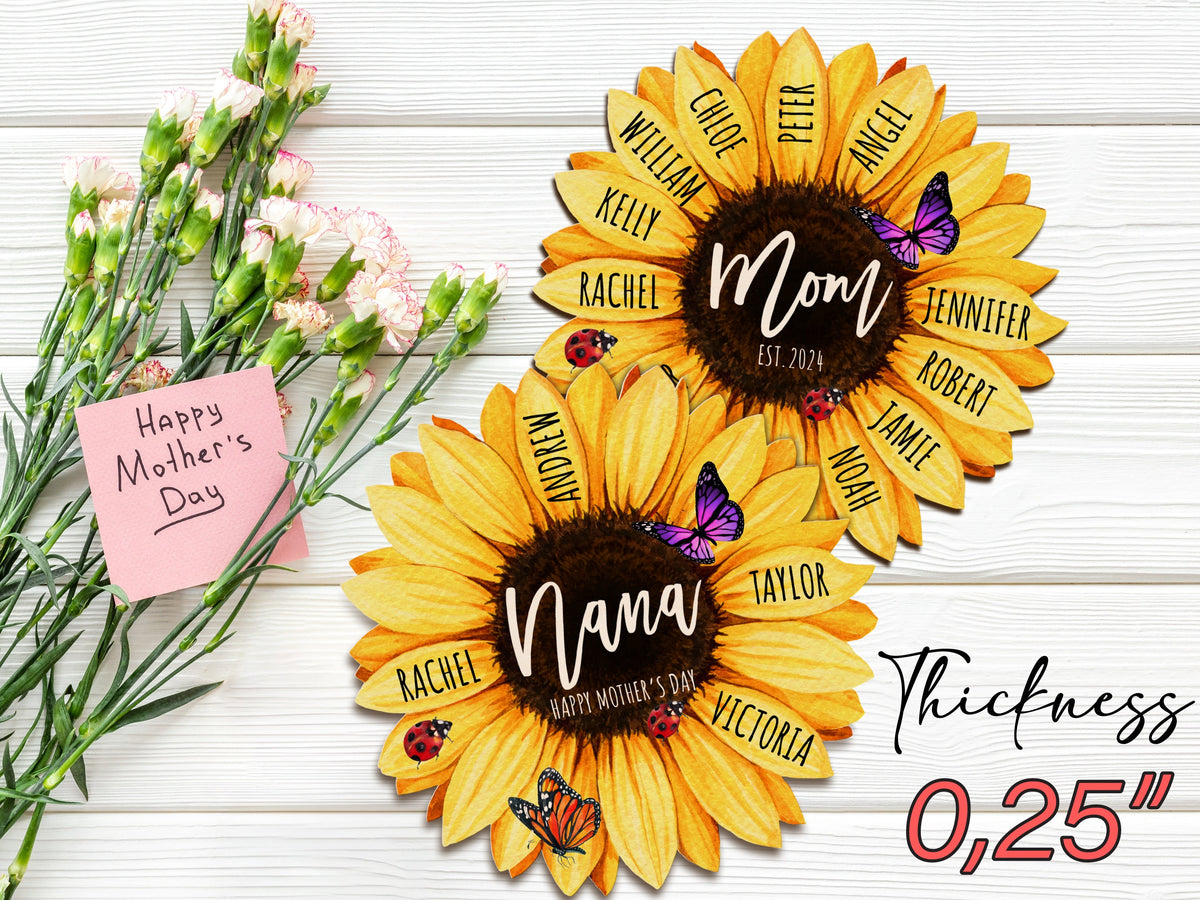 Personalized Grandmas Garden Flower Gift for Housewarming Gifts, Custom Flower Home Decoration Gift For New Home Gift, Grandma Gift Flower