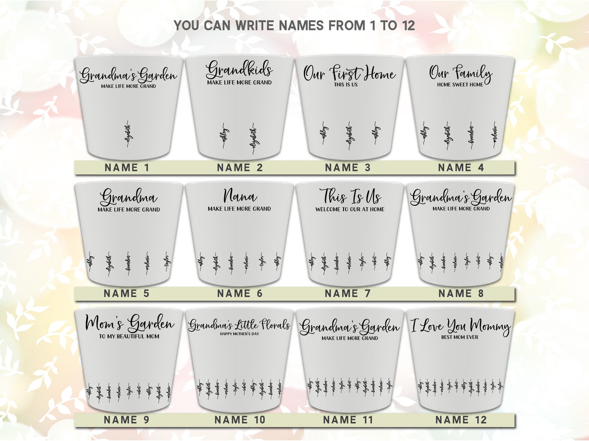 Grandmas Garden Gift for Grandma, Personalized Gifts for Mothers Day Gifts, Personalized Flower Pot, Birth Flower Mom Gifts from Daughter