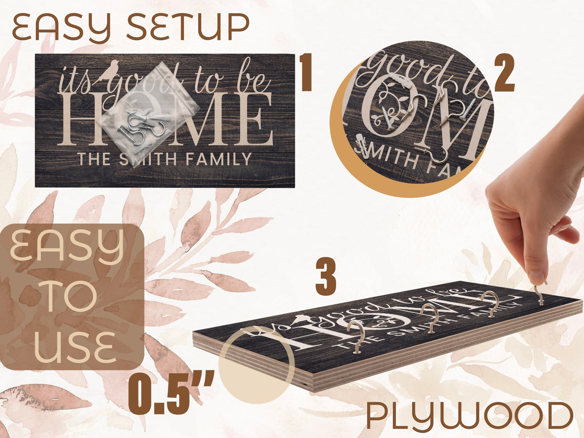 Family Housewarming Gift, First Home Gift, Personalized Key Holder for Wall, New Home Gift, Custom Key Hanger, Realtor Closing Gift Newlywed