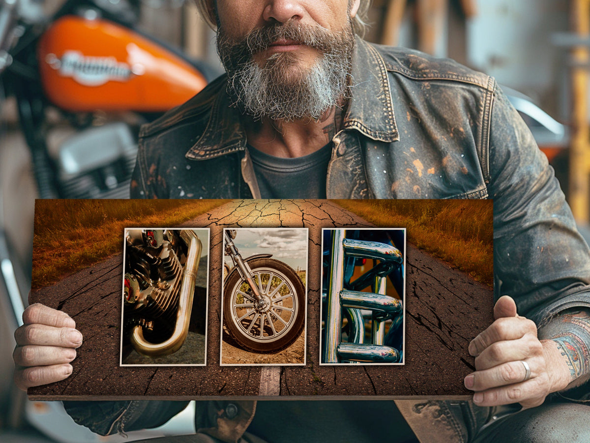 Personalized Motorcycle Wood Sign: Garage Decor for Him