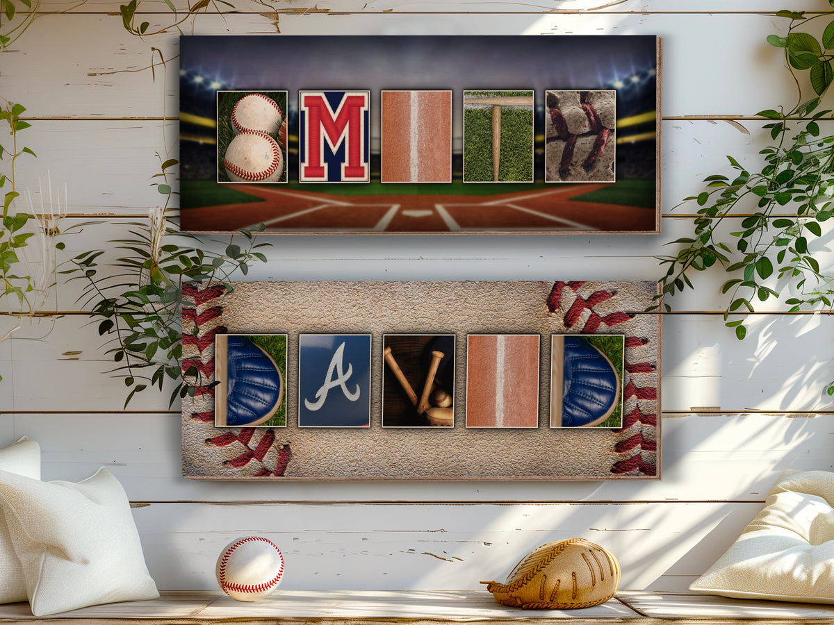 Personalized Baseball Wood Sign, Custom Baseball Name Sign, Baseball Team Gifts for Boys, Baseball Room Decor, Little League Gift