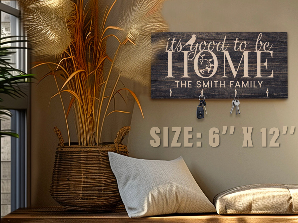 Family Housewarming Gift, First Home Gift, Personalized Key Holder for Wall, New Home Gift, Custom Key Hanger, Realtor Closing Gift Newlywed