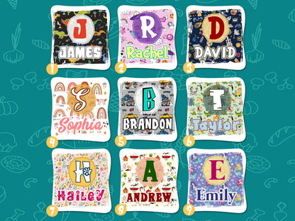 Kids Name Tote Bag, Library Bag for Kids Children Book Bag, Custom Back to School Bag, Personalized Kids School Tote With Rainbow Dinosaur