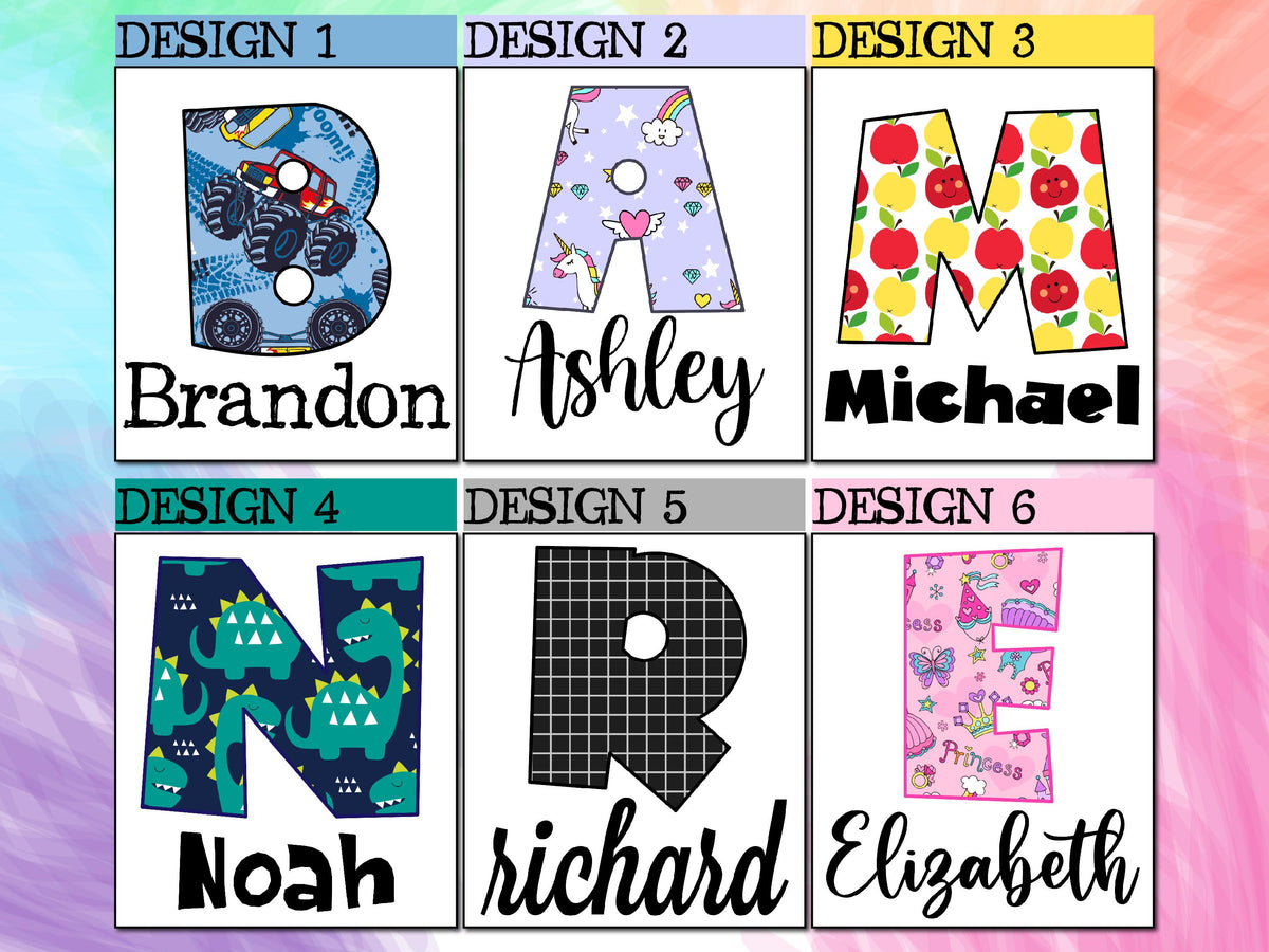 Personalized Kids Name Tote Bag Library Tote for Kids Children Book Bag Custom Stationery Canvas Bag Kids School Tote With Rainbow Dinosaur